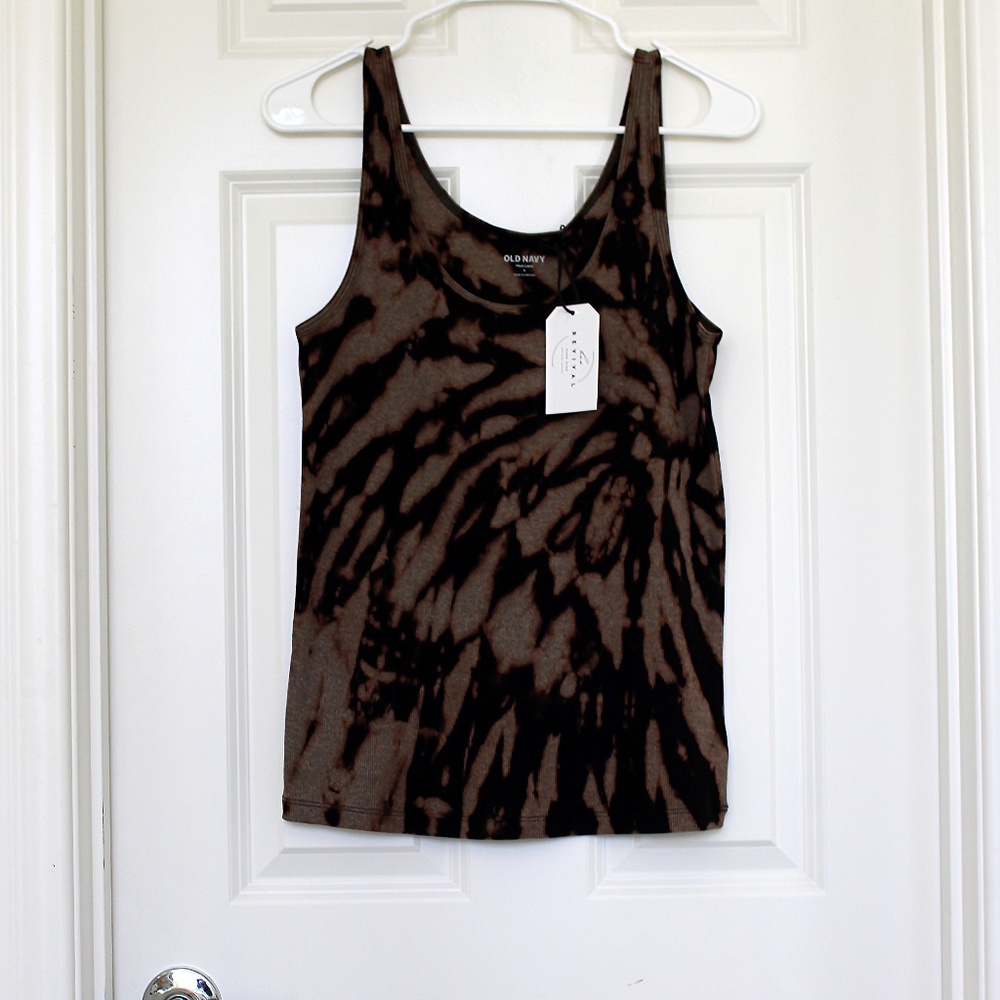 Handmade tie dye ribbed knit tank top by Hue Revival